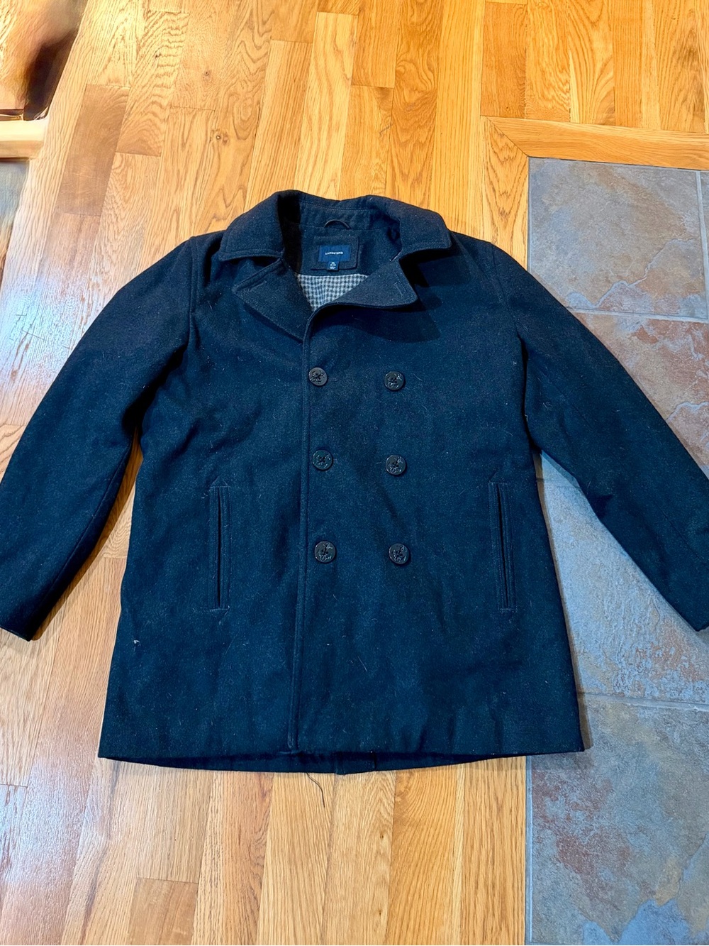 Lands' End Men's Wool Peacoat – Black – XL (46-48) – Used